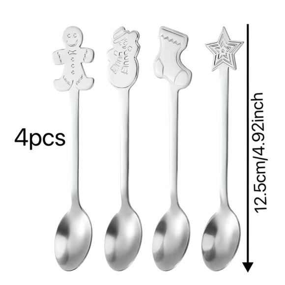 New Set of 4pcs Spoons Set Holiday Dinnerware - Picture 3 of 3